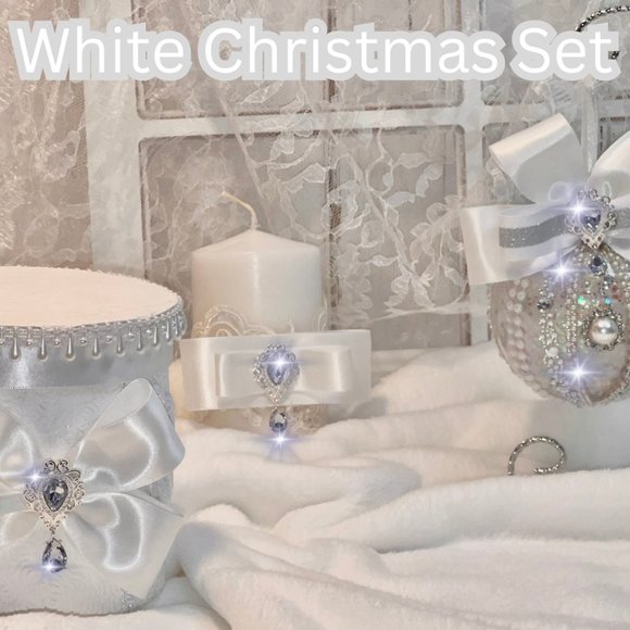 Set (3) Handmade Christmas Ornament w/Box & Candle, White Elephant Gift/Present - Picture 16 of 16